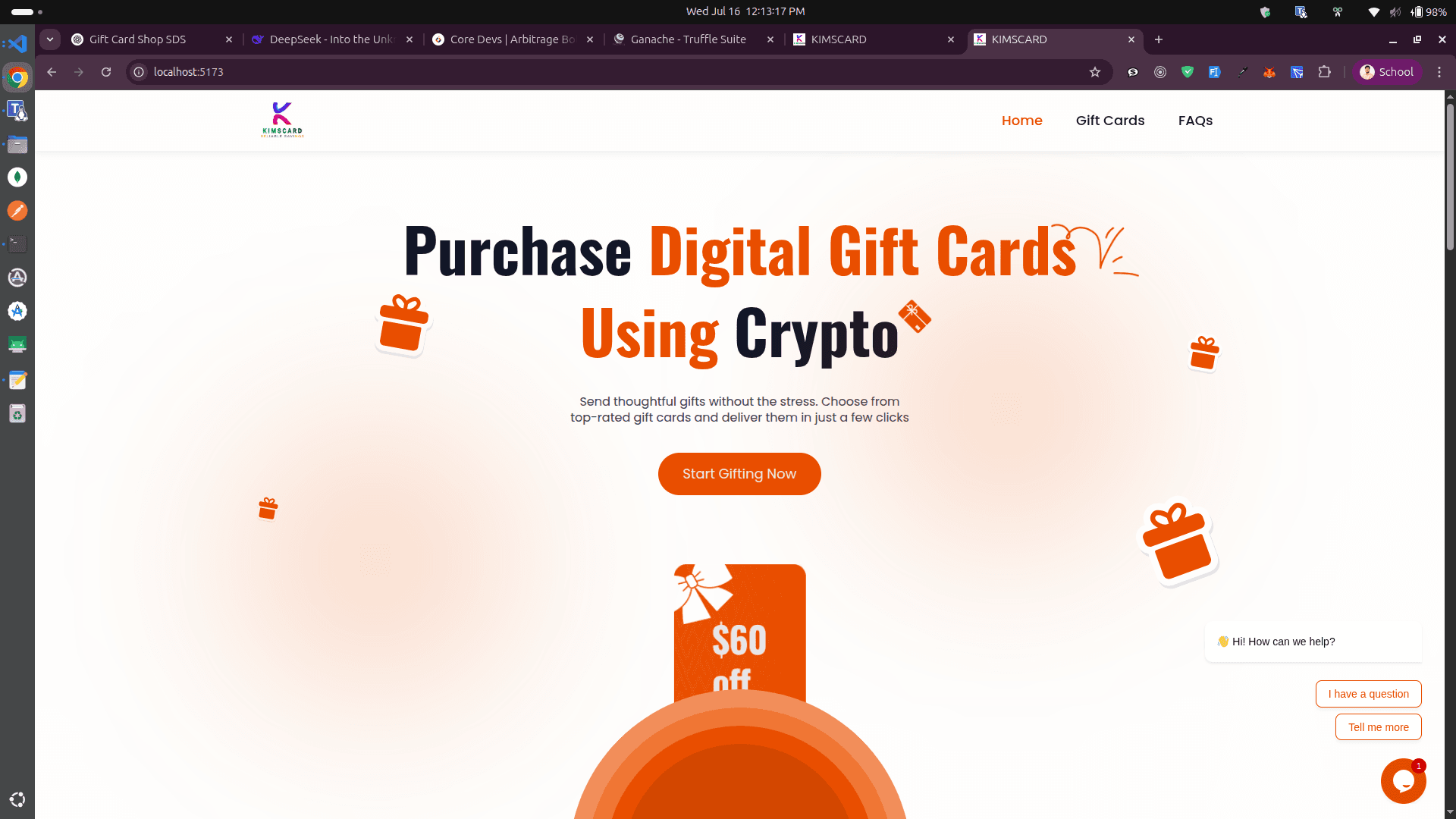Gift Card Shop with Crypto Payments