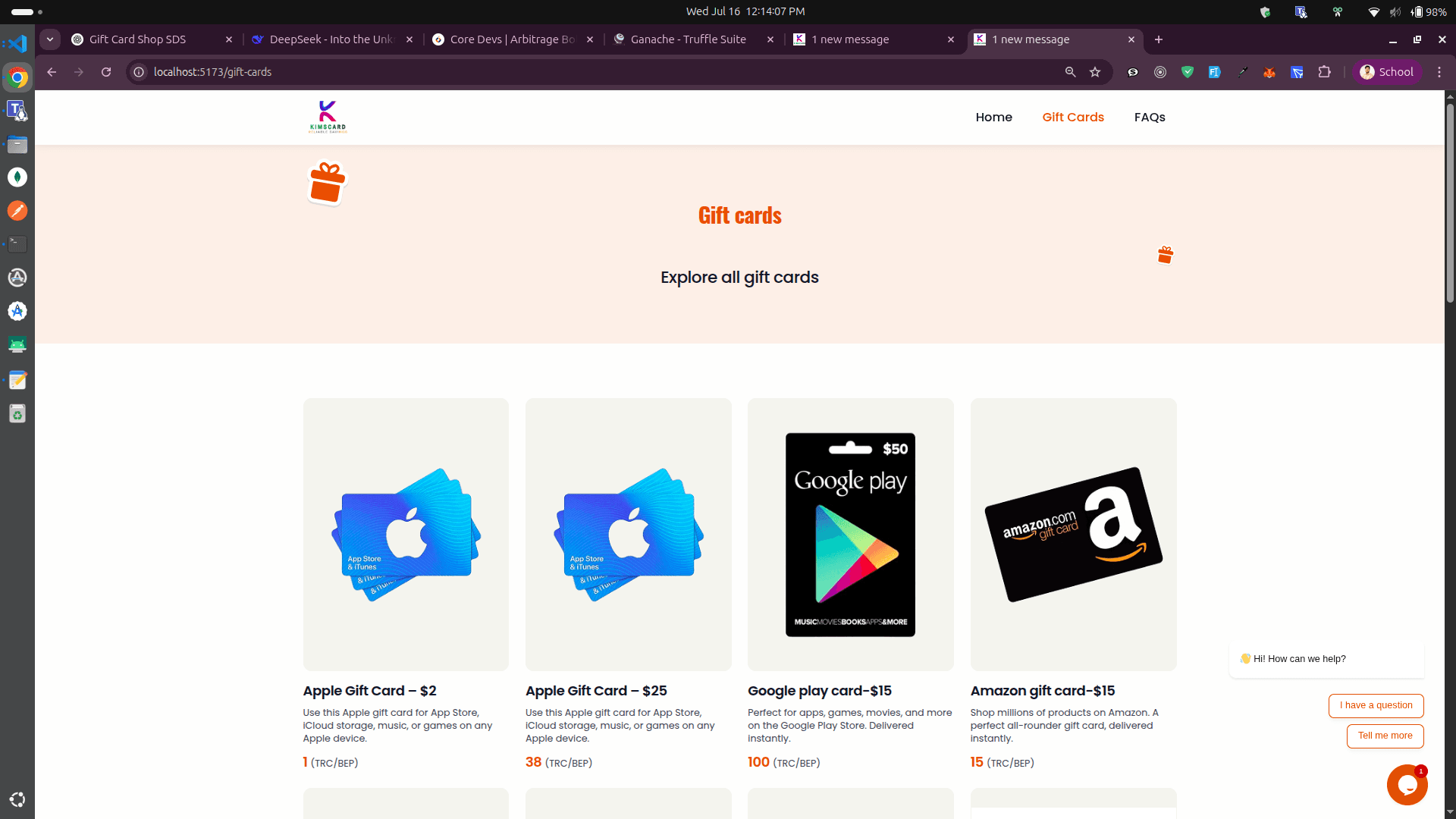 Gift Card Shop with Crypto Payments 2