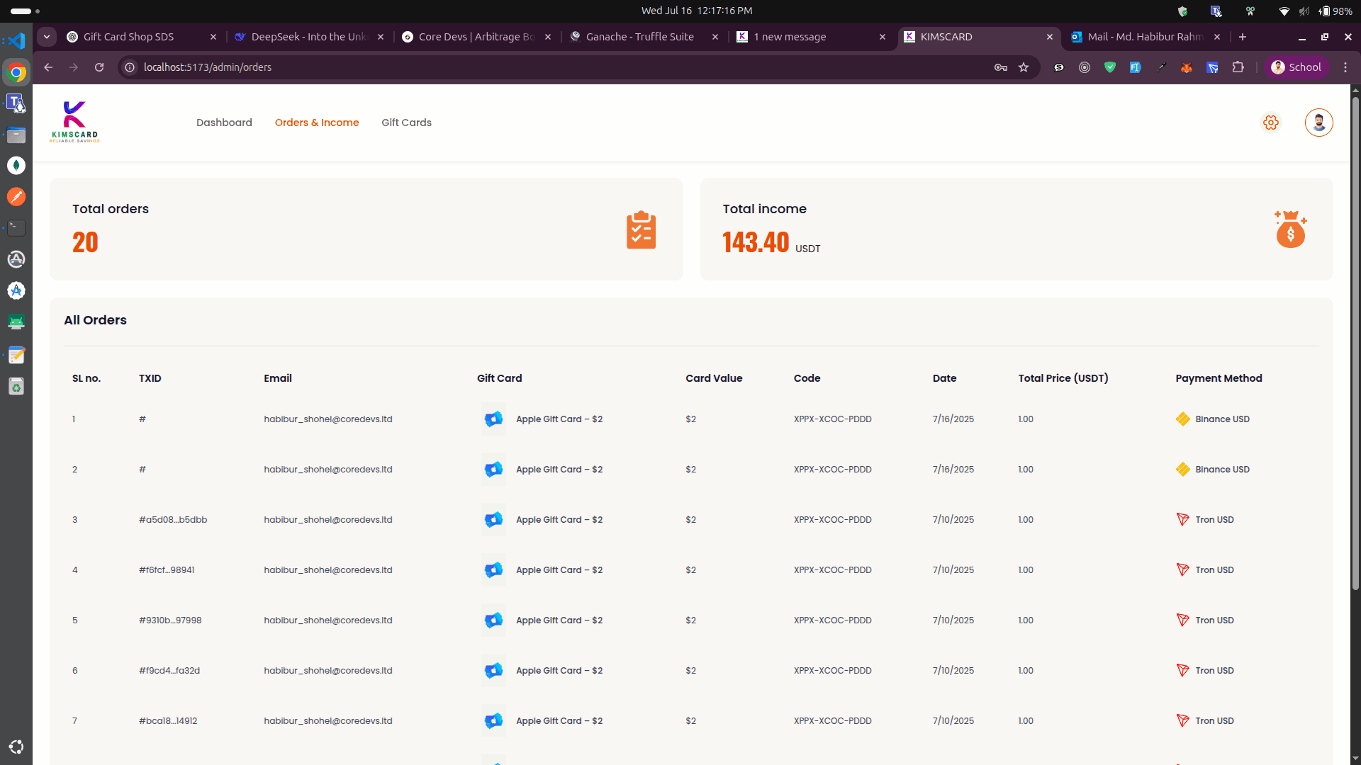 Gift Card Shop with Crypto Payments 5