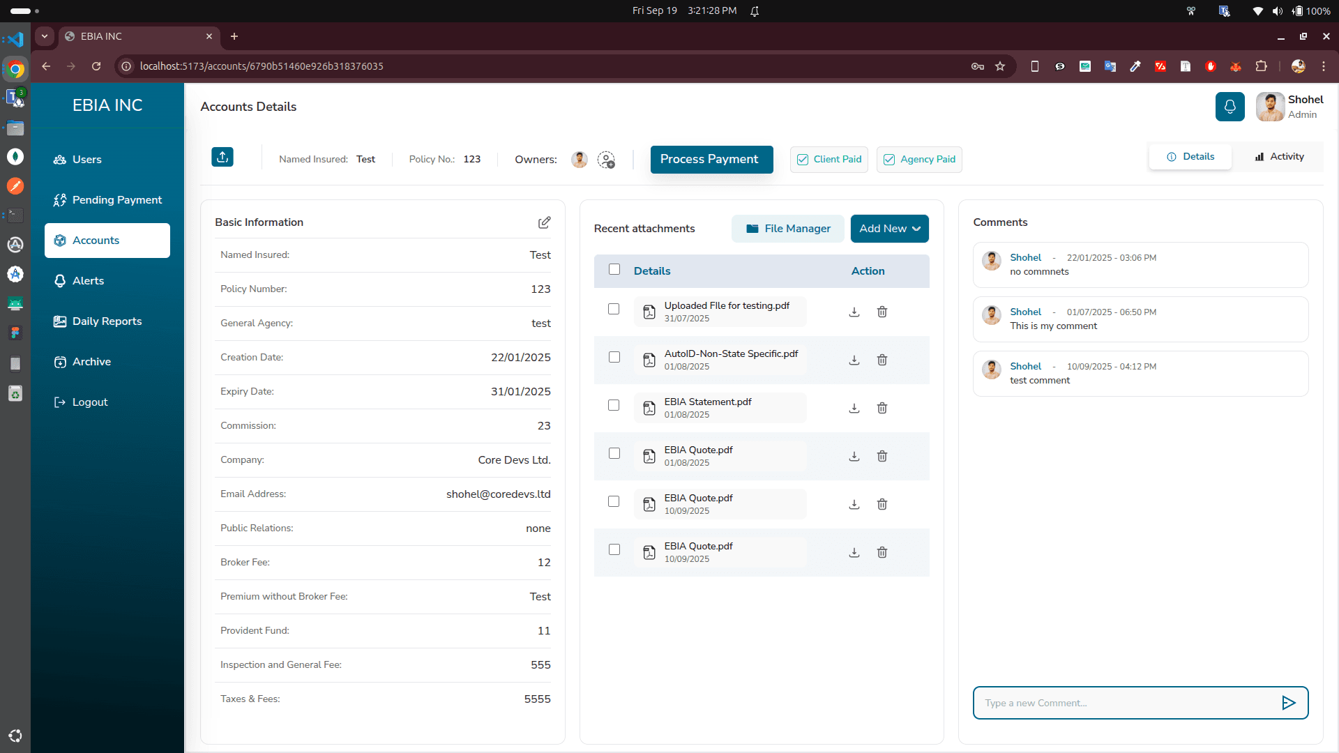 Insurance Agency Task CRM System 5