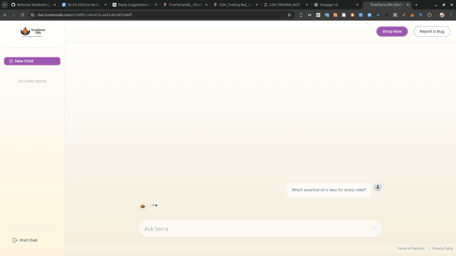 TrueTerra Oils AI Chatbot 2