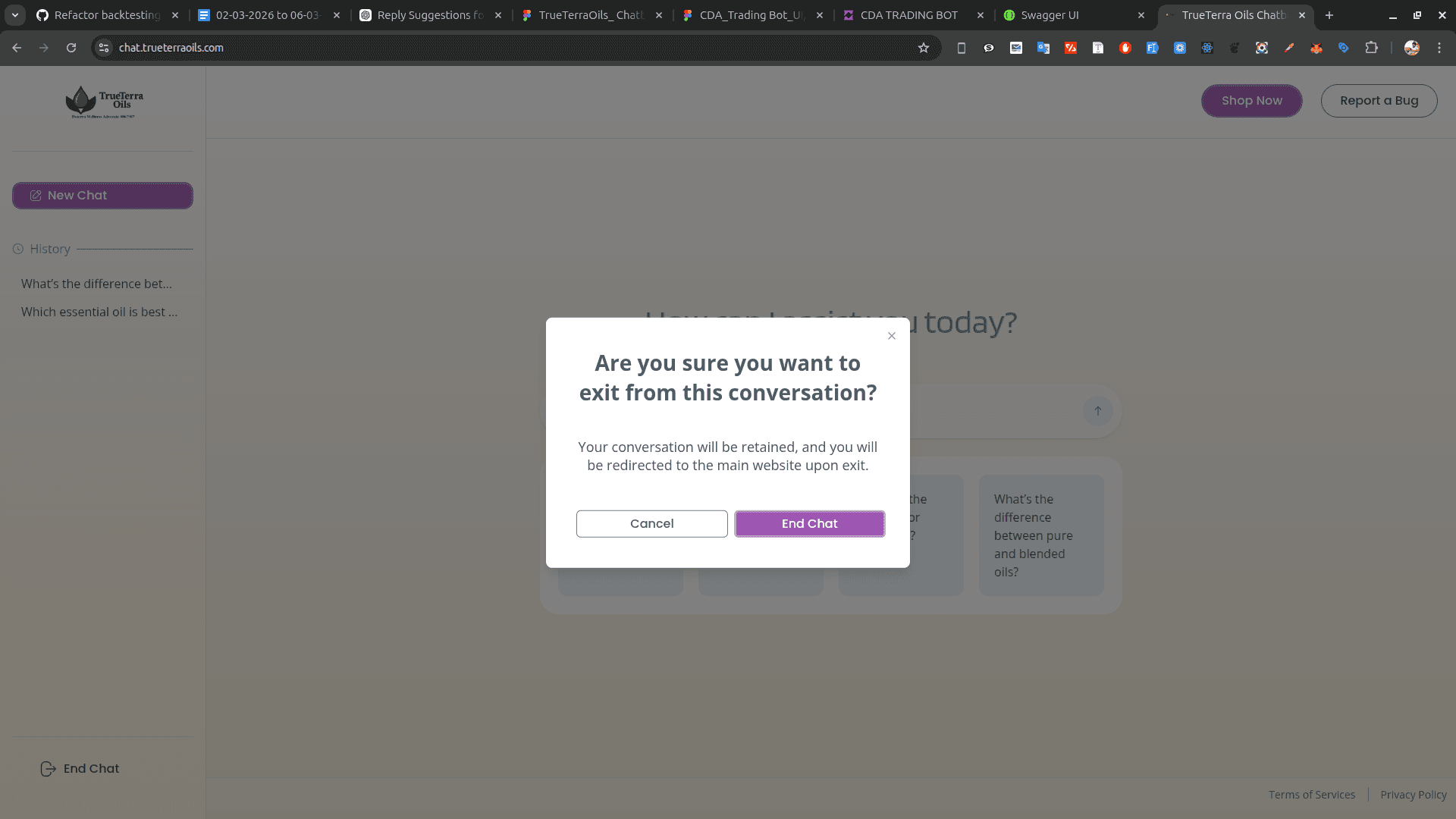 TrueTerra Oils AI Chatbot 5